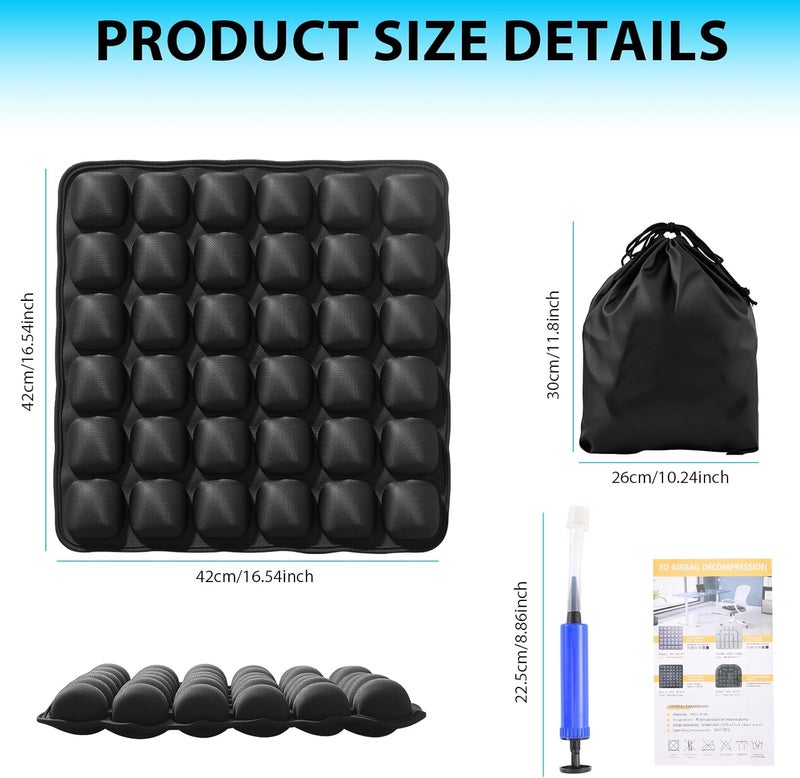 ANABIUP Sondor Travel Cushion Airplane seat, Trave seat Cushion for Long Flights, Portable Airplane Pad with Storage Bag for Car, Office, Stadium, Ergonomic Comfort Support,Heavy Duty (36 Air Bag) - Image 2